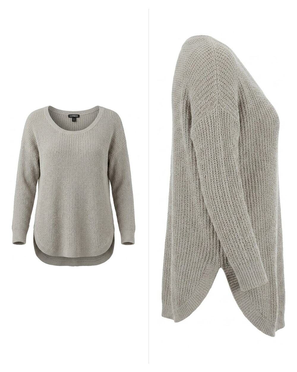 Express Gray Scoop Neck Knit Sweater Women Size S/P